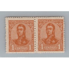 ARGENTINA 1908 GJ 276b PAREJA DE ESTAMPILLAS CON Y SIN FILIGRANA NUEVAS MINT U$ 15